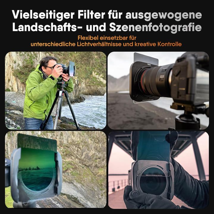 Rollei Filterhalter Starter-Set MK 3. Rechteck-Filterhalter inkl. magnetischem CPL Filter, Adapterri