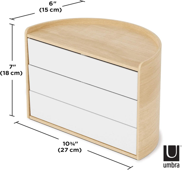 Umbra Moona Schmuckaufbewahrung, Makeup Organizer und Accessoire Organizer mit drehbaren Schubfächer