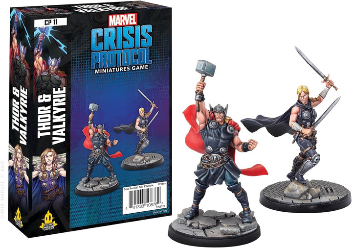 Atomic Mass Games , Marvel Crisis Protocol: Character Pack: Thor and Valkyrie , Miniatures Game , Ag