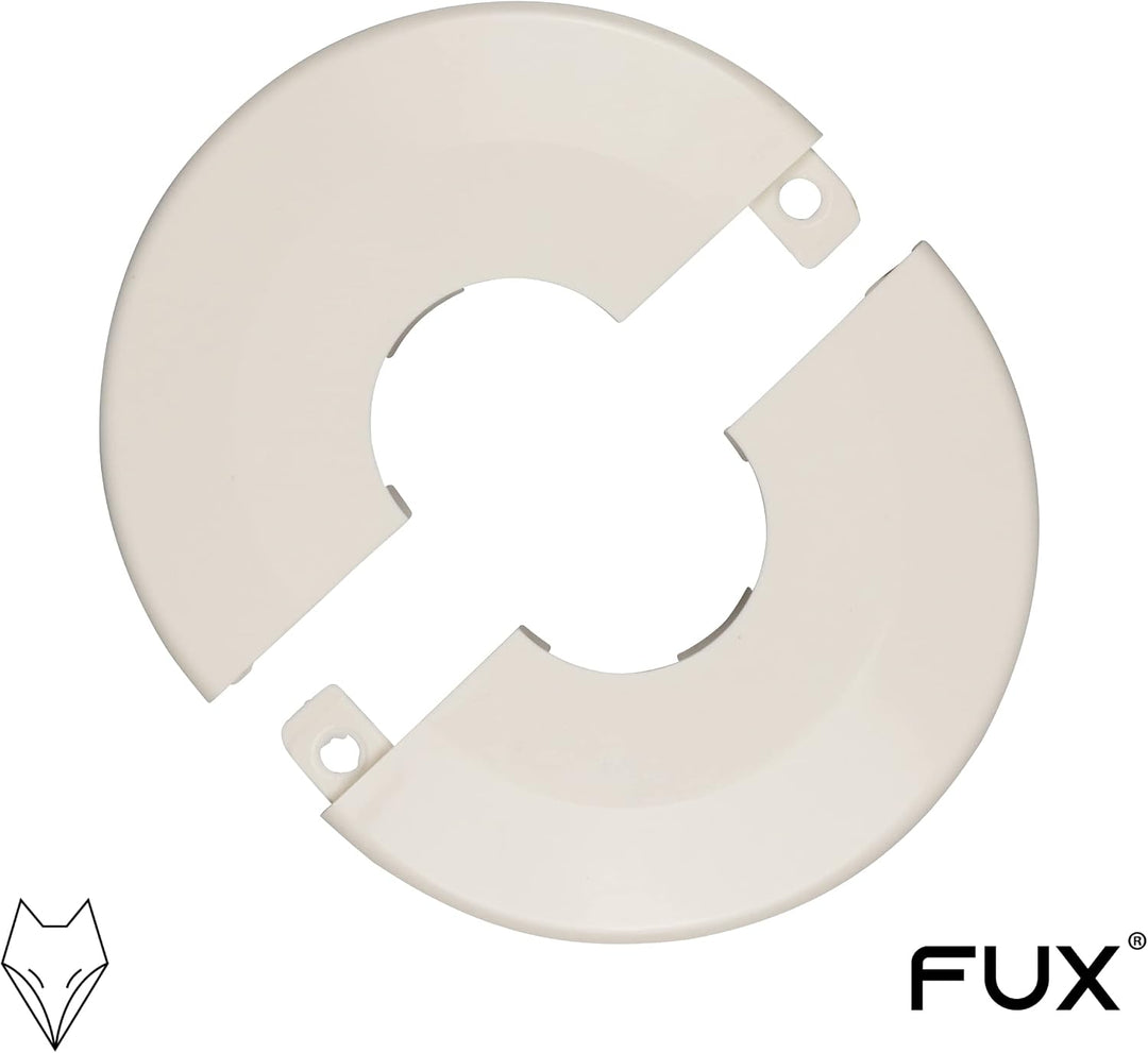 FUX 6 Stück Einzel Heizungsrohr Rosette, grosser Aussen-Ø 65mm, Innen-Ø 10mm - 43mm, Heizung, Rohrab