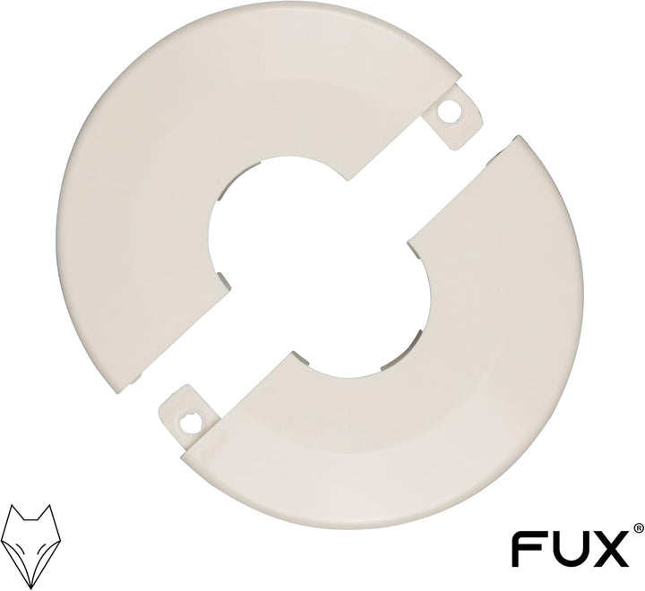 FUX 6 Stück Einzel Heizungsrohr Rosette, grosser Aussen-Ø 65mm, Innen-Ø 10mm - 43mm, Heizung, Rohrab