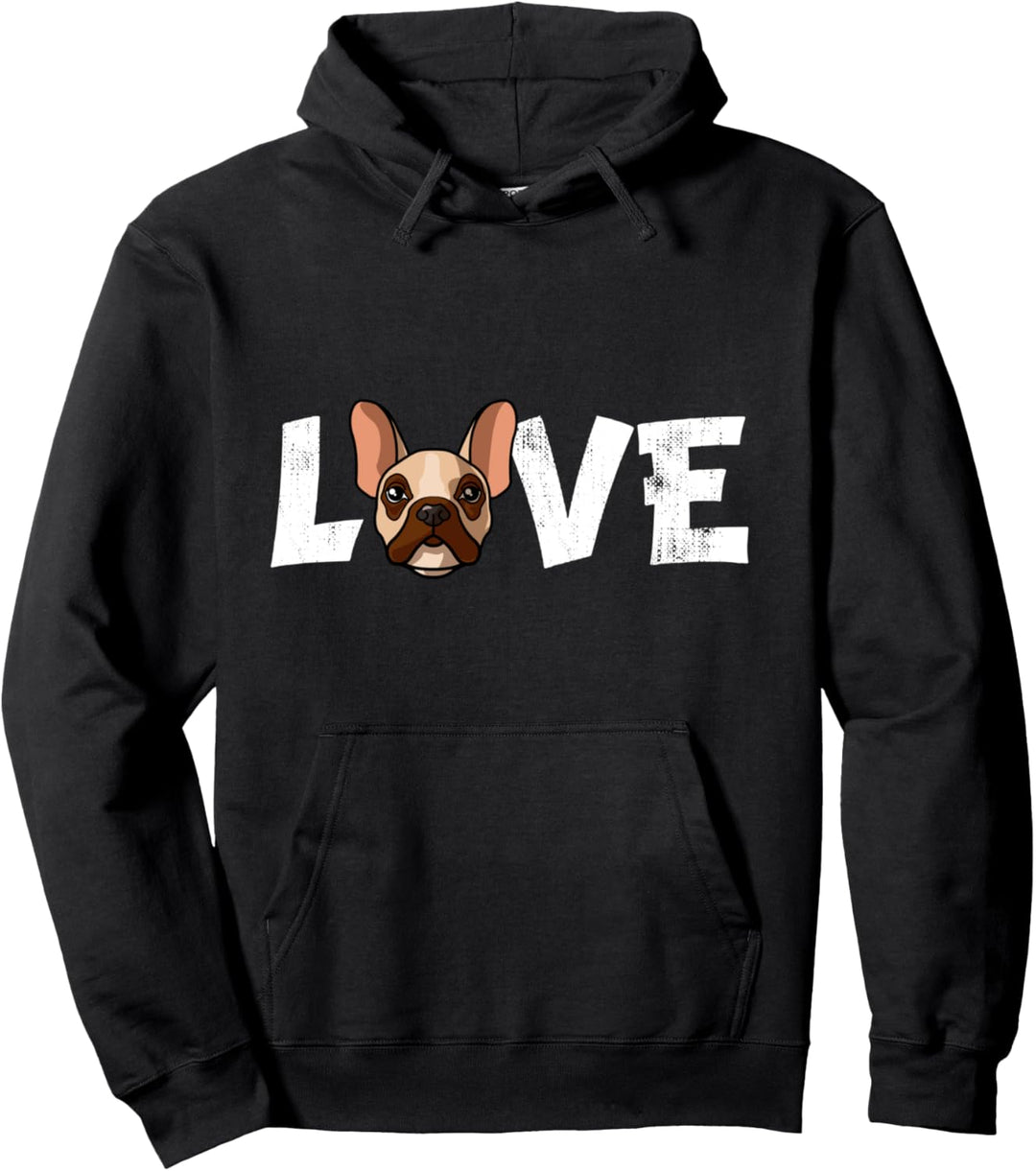 Hund Mama Hund Papa Besitzer Französische Bulldogge Love-r Pullover Hoodie
