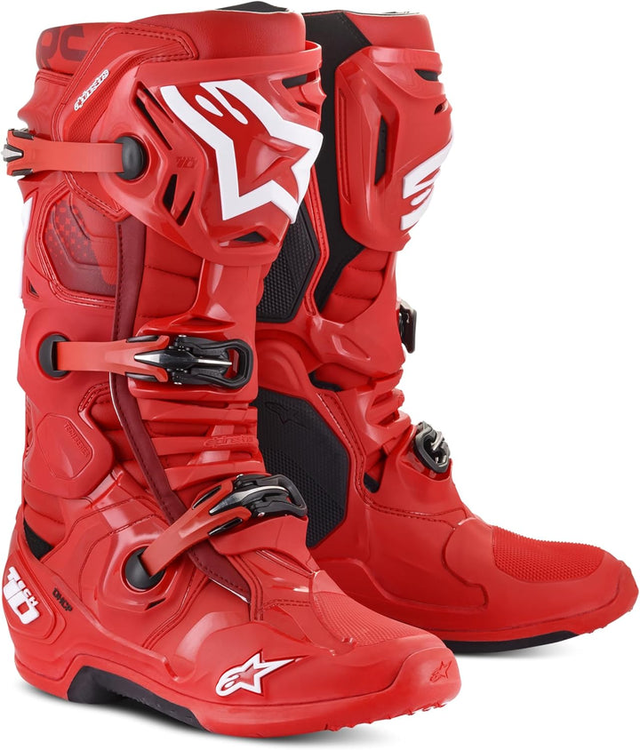 Alpinestars Tech 10 Motocross Stiefel (Red,10 (44.5)) 44.5 EU Rot, 44.5 EU Rot