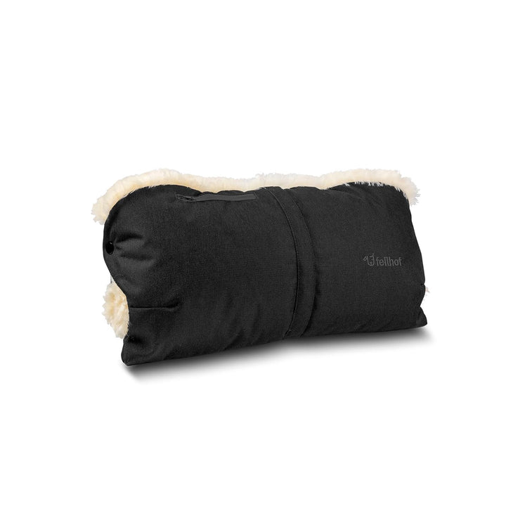 Fellhof Kinderwagen-Handwärmer aus Lammfell (schwarz), schwarz