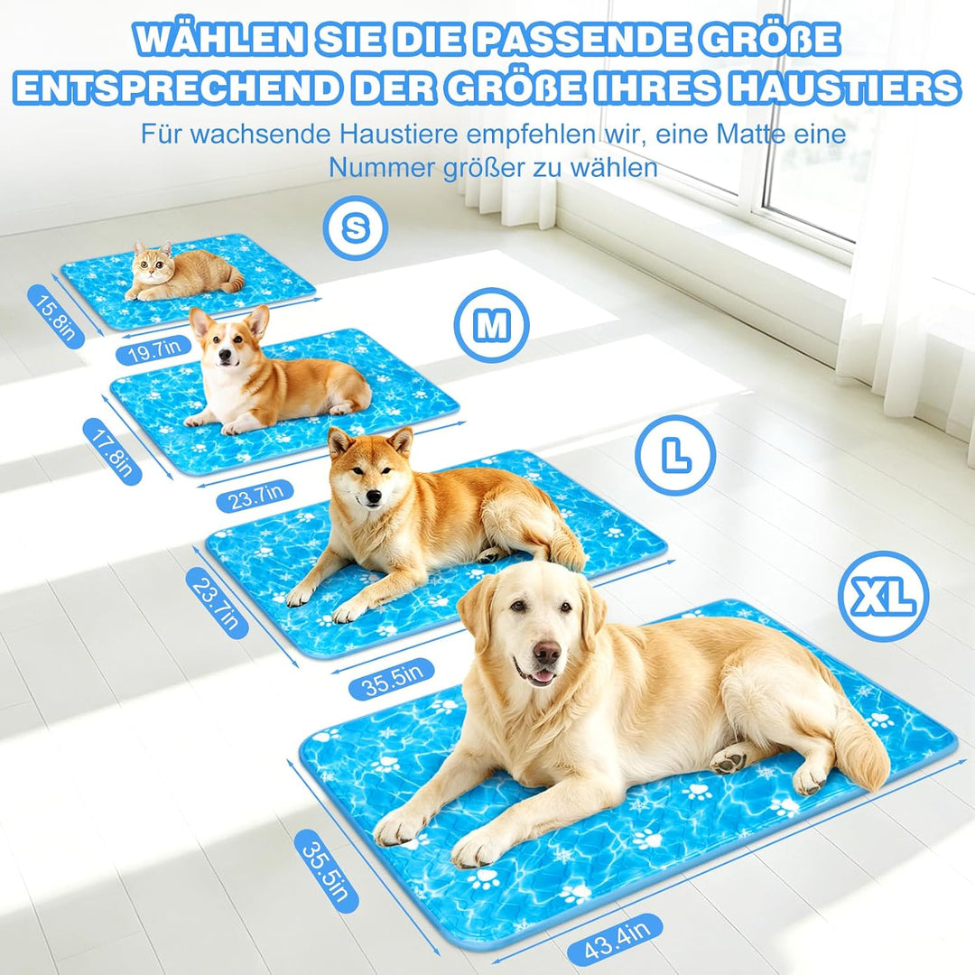 Kühlmatte Hund (90x60cm) Kühlmatte für Hunde 2026 Selbstkühlende Hundematte für Mittelgrosse &amp; Gross