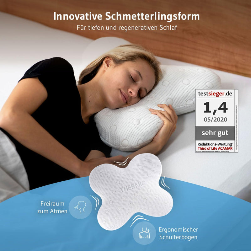 Seitenschläferkissen ACAMAR | Testsieger für Nackenkissen | Orthopädisches Kopf-Kissen gegen Nackens