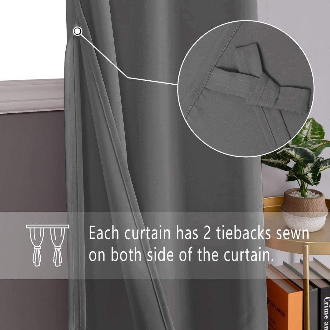 DWCN Grau Verdunkelungsvorhänge für Kleine Fenster 120 x 90 (HxB), Vorhänge Blickdicht für Schienens