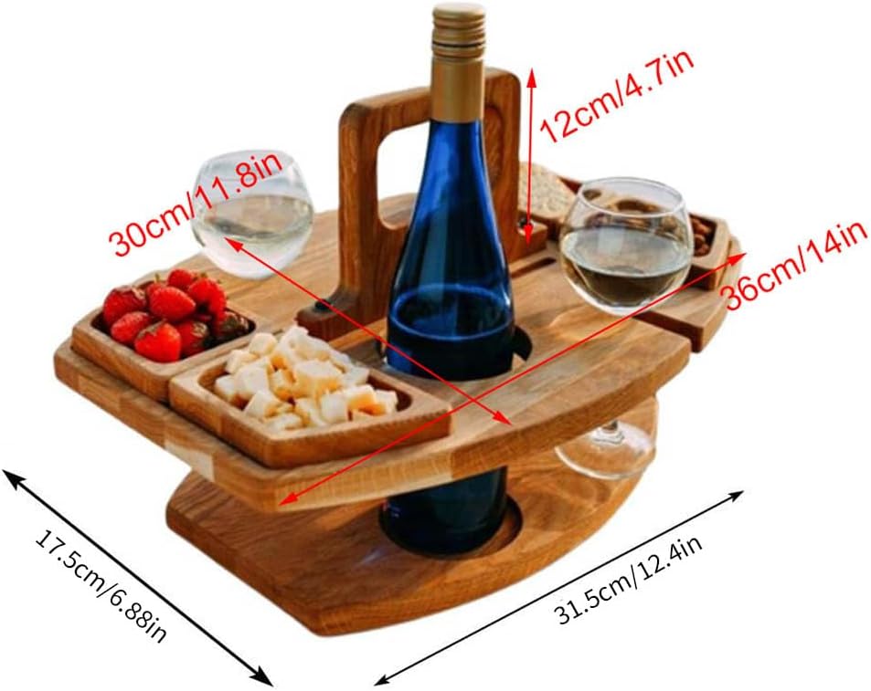 Tragbares Käsebrett-Set aus Holz Käse-Serviertablett Obsttablett Nusstablett Integrierte 4 Essensein