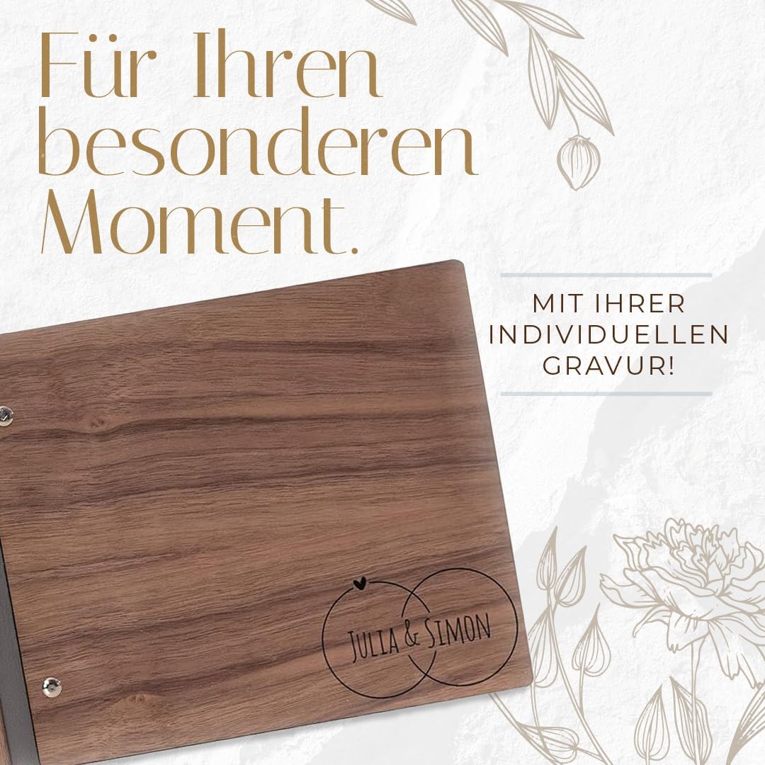 Hochzeitideal – Personalisierbares Gästebuch Hochzeit Adri E14 mit 40 Seiten I Hochzeit Gästebuch au