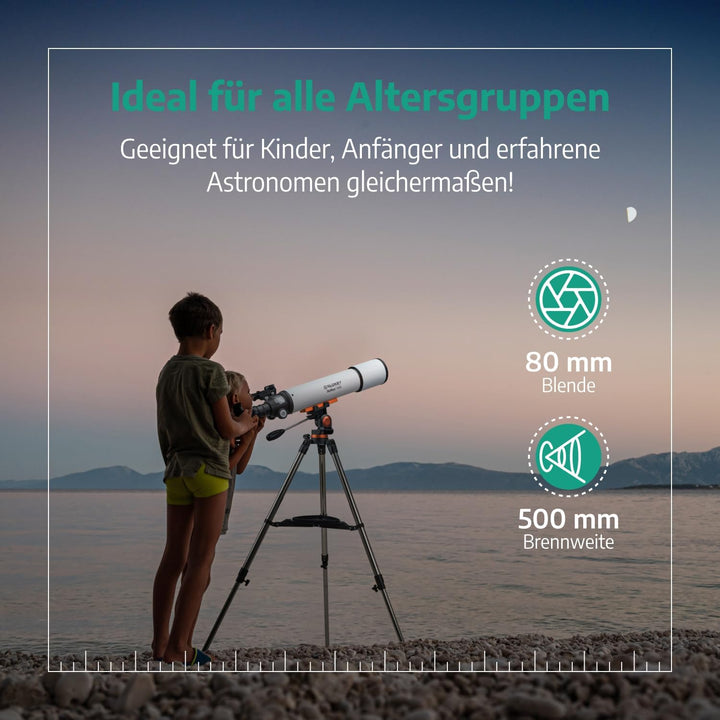 Teleskop Astronomie, Tragbares und Leistungsstarkes 20x-250x, Einfach zu Montieren und zu Verwenden,