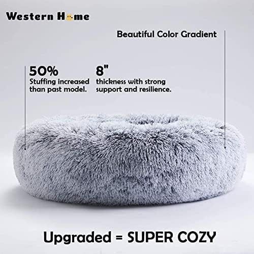 Western Home Hundebett rund Katzenbett Hundekissen Flauschig Katzenkissen Weich katzenkorb Donut Plü