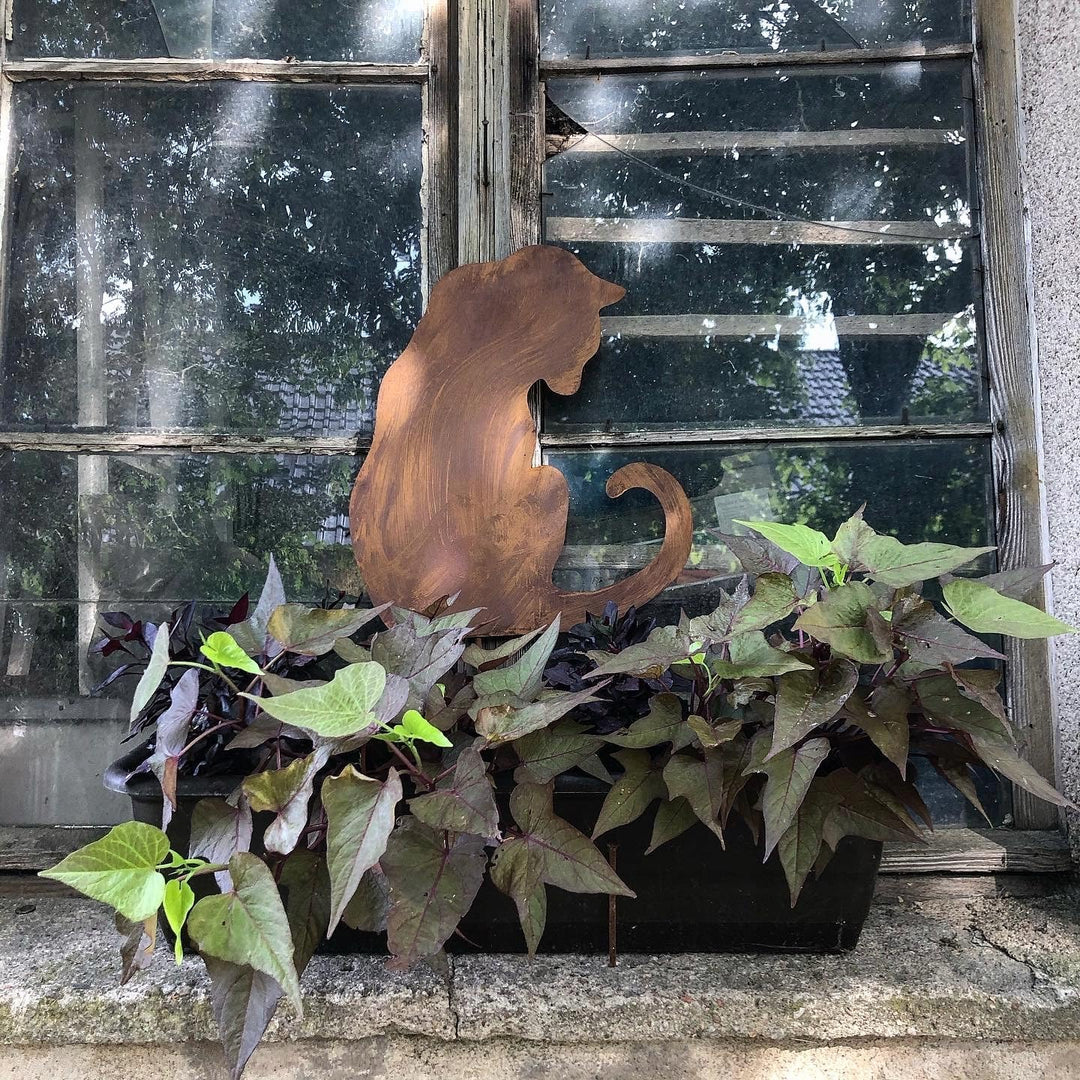 Kapaga - Gartenfigur aus Rost auf Einschlagbeinen - Metall Tierfigur - Edelrost Dekofigur - Tier Fig