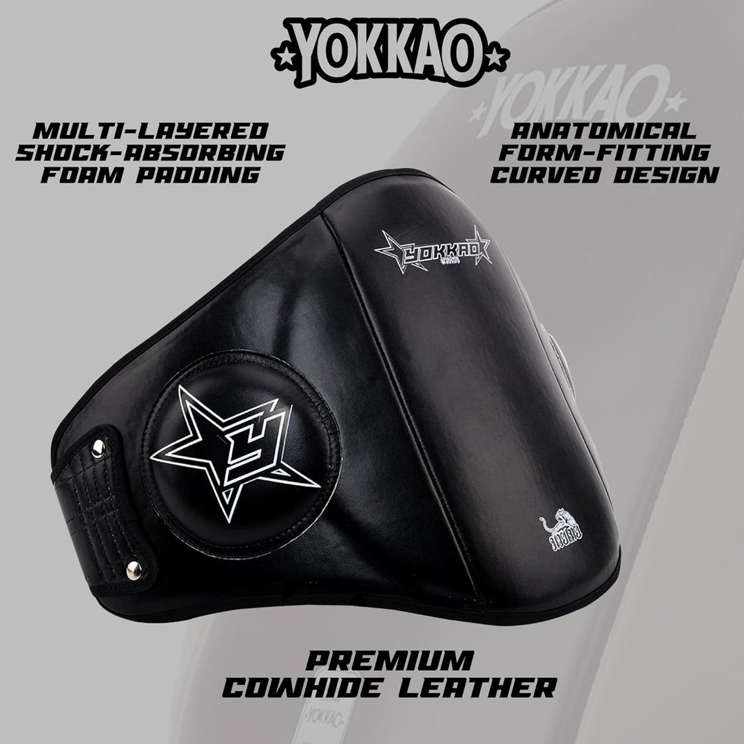 Yokkao Belly PAD Premium Cowhide Leather Institution Black, Institution Black