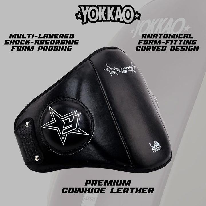 Yokkao Belly PAD Premium Cowhide Leather Institution Black, Institution Black