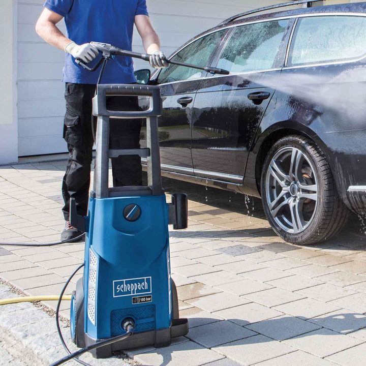 Scheppach Hochdruckreiniger HCE2550 mit 12 TLG. Zubehör | 180 bar Druck | 2400W Leistung | Quick Con