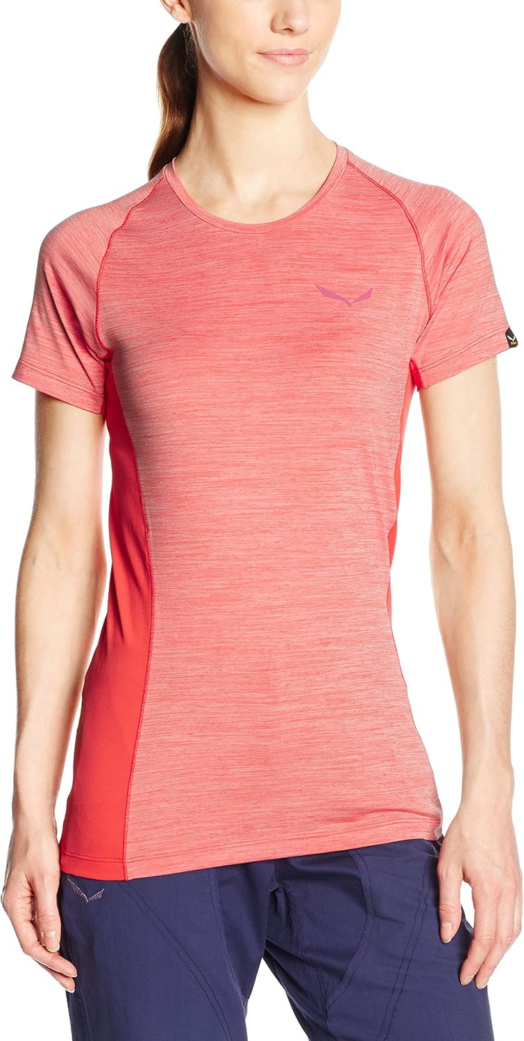 SALEWA Damen PEDROC DRY T-Shirt 36 Hot Coral, 36 Hot Coral