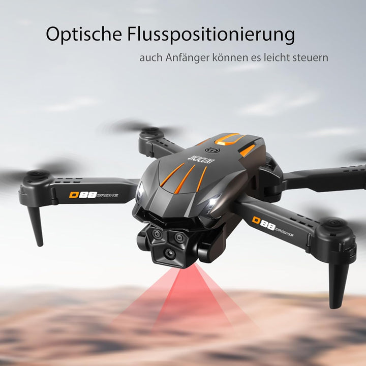 Drohne mit Kamera 4K, Faltbare Mini Drohne mit kameraür Anfänger, Dual-Kameras, 2 Akkus für längere