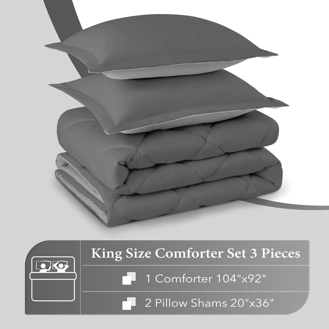 downluxe Bettwäsche-Set für King-Size-Betten, weiches Bettwäsche-Set für alle Jahreszeiten, 1 Bettde