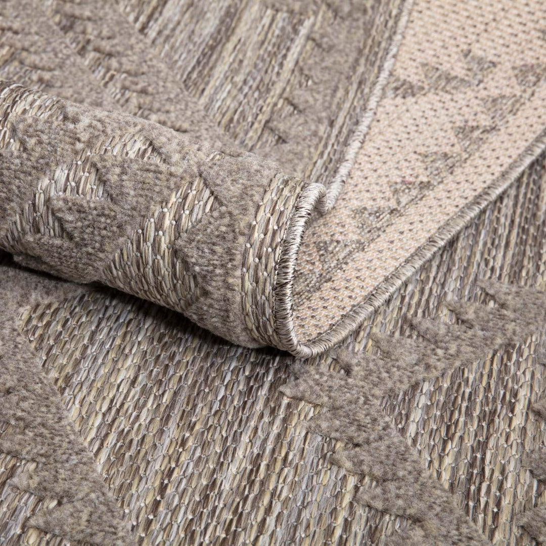 carpet city In-& Outdoor Teppich - Rund 120 cm - für Innen-& Aussenbereich - Wetterfest Balkon-Teppi