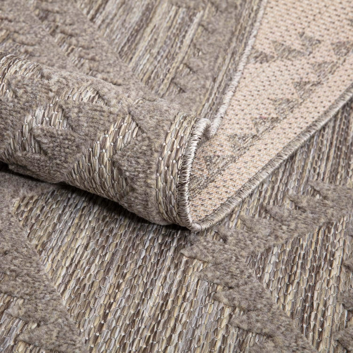 carpet city In-& Outdoor Teppich - Rund 120 cm - für Innen-& Aussenbereich - Wetterfest Balkon-Teppi
