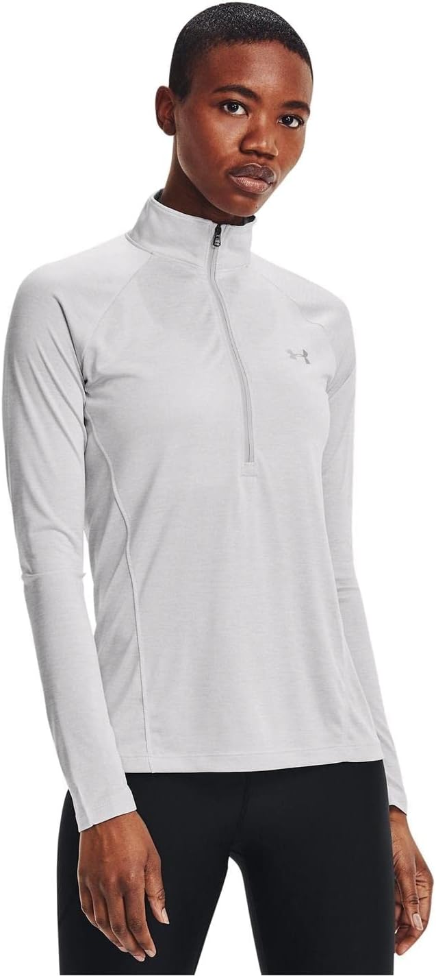 Under Armour Damen Fitness T-Shirt und Tank Tech 1/2 ZIP L Halo Gray, L Halo Gray
