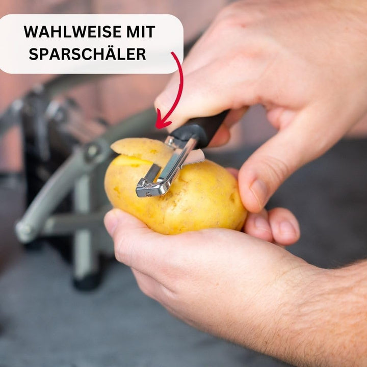 Westmark Pommes-frites Schneider und Gemüse-/Obststiftler mit drei Edelstahl-Schneideinsätzen und St