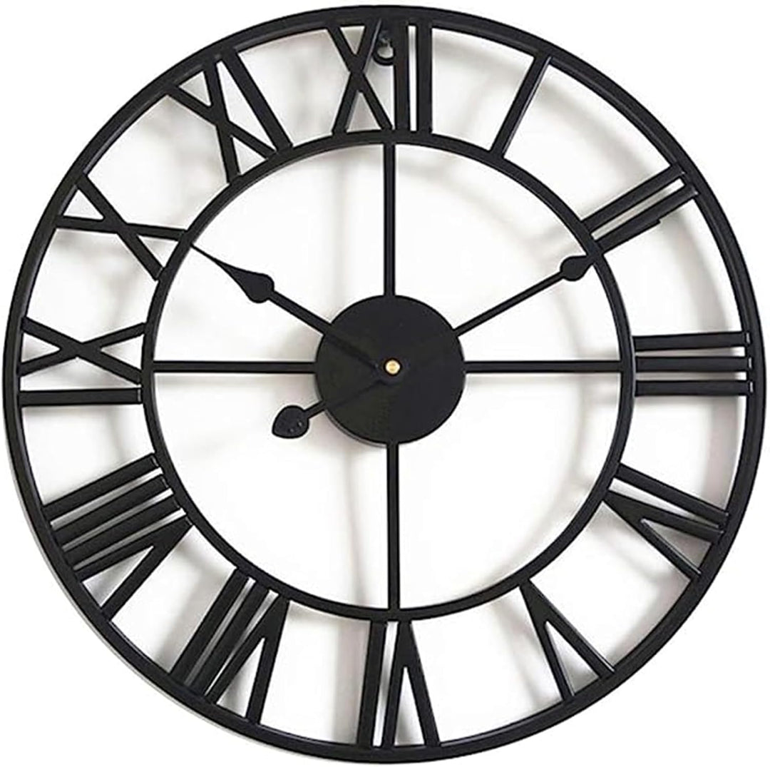 ACCSHINE Wanduhr Gross Ohne TickgeräUsche Lautlos 60cm Römische Ziffer Quarz Batterie Betriebene Wan
