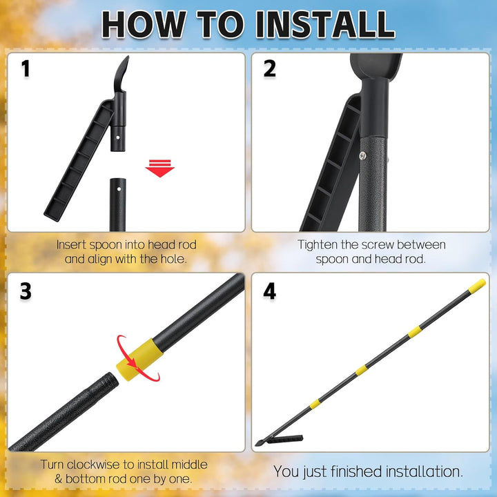 Dachrinnen reinigung werkzeuge, dachrinnen reinigung mit 307 CM Stangen, dachrinnenreiniger Löffel W