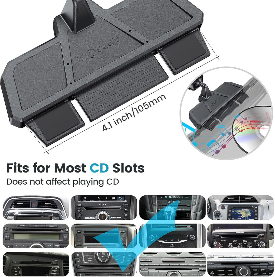 APPS2Car Kabellose Kfz-Ladegerät-Halterung, CD-Slot, automatische Klemmung, 15 W, schnelles Aufladen