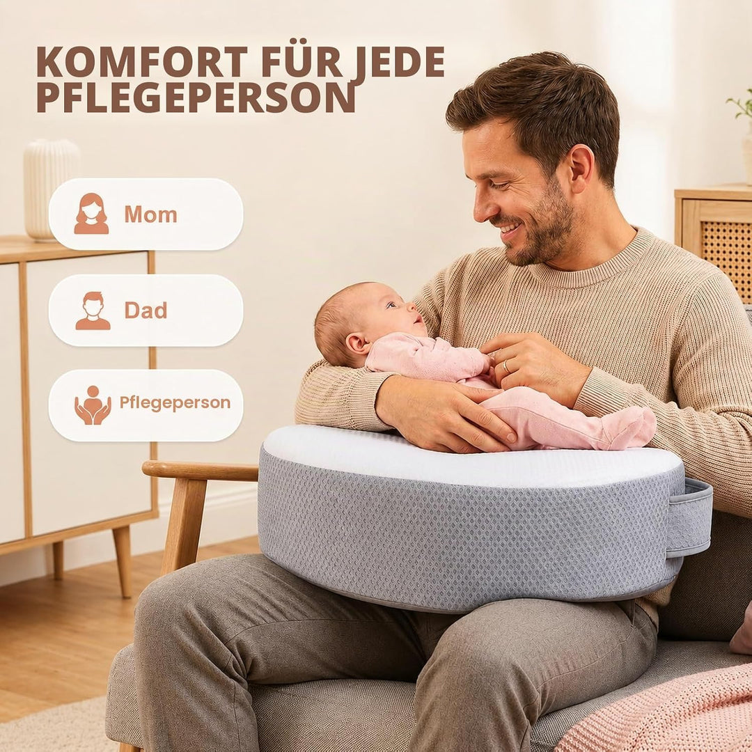 Memory Foam Stillkissen, extra breit &amp; verdicktes Stillkissen mit 53 cm verstellbarem Taillenriemen,