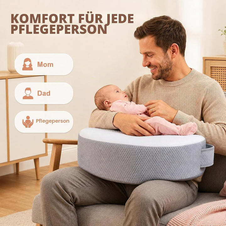 Memory Foam Stillkissen, extra breit &amp; verdicktes Stillkissen mit 53 cm verstellbarem Taillenriemen,
