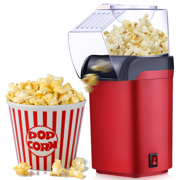 Popcornmaschine, 1200W Fettfrei Popcorn Maker ohne Öl, Heissluft Popcorn Maker, Heimkino Popcornauto
