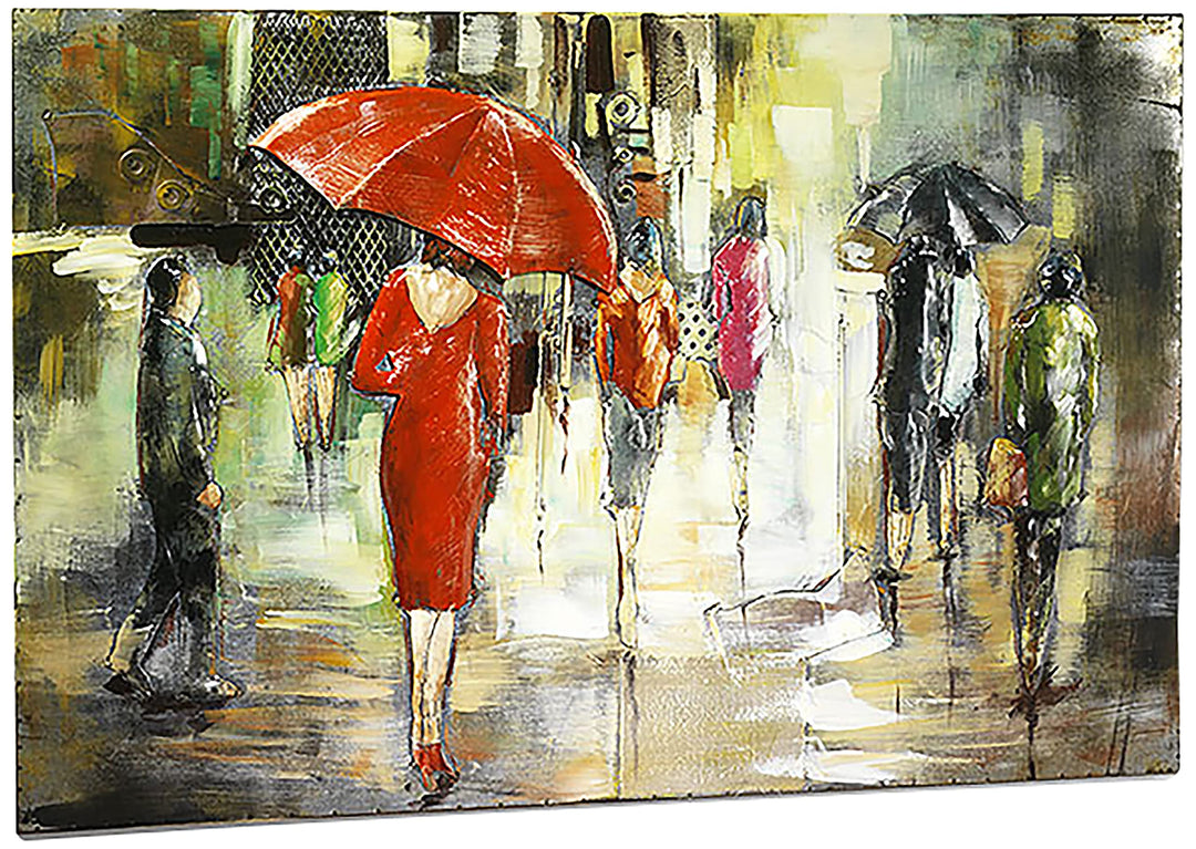 Kobolo Wandbild Wanddeko Metallbild 3D-Bild - Strassenmillieu - 108x72 cm