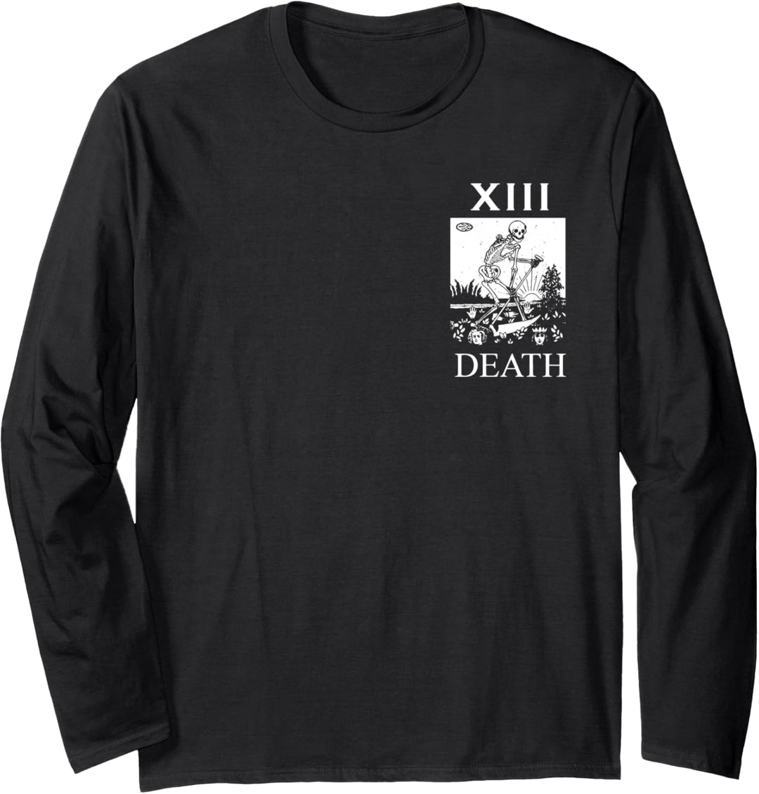 Tarotkarte Gothic Halloween Occult Tarot Todeskarte Langarmshirt