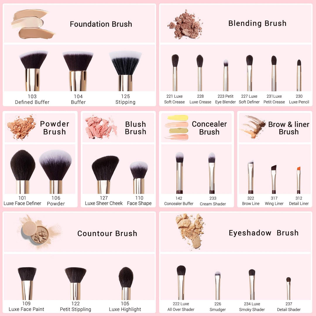 Jessup Pinselset Makeup Make Up Pinsel Set Kosmetikpinsel Schminkpinsel Augenpinsel Gesichtpinsel Pu