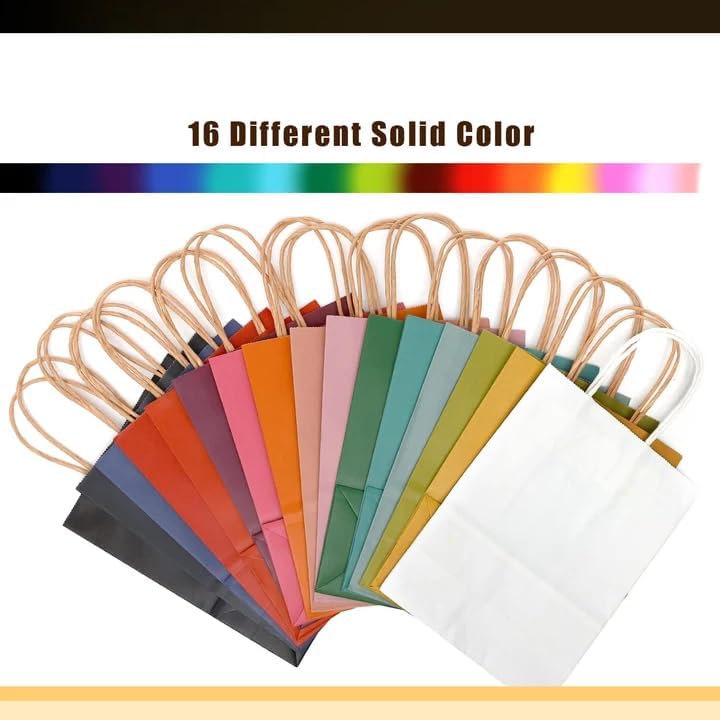 Gcardist 100 Stück Mittlere-Geschenktüten aus Papier mit Henkeln–10.6"×8.3"×4.3" Party-Tüten aus Kra