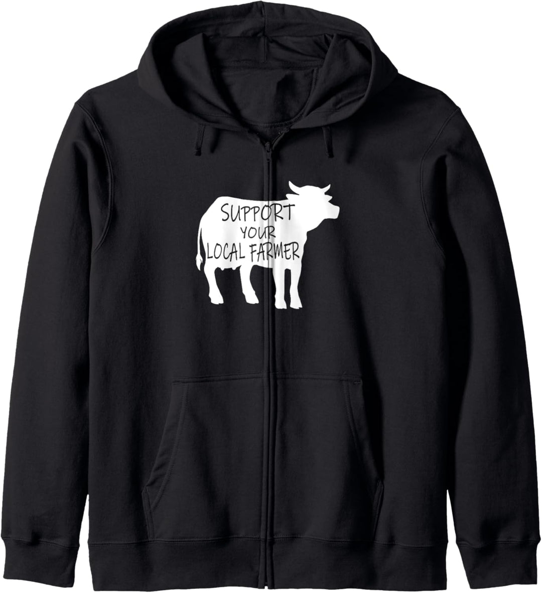 Unterstützen Sie Ihren Landwirt Ironic Cow Beef Kapuzenjacke