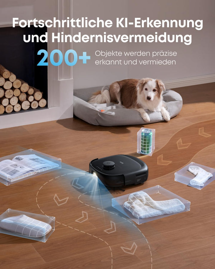 eufy Omni E25 HydroJet Saugroboter mit Wischfunktion, 20.000Pa Turbo-Saugkraft, DuroSpiral Entwirrbü