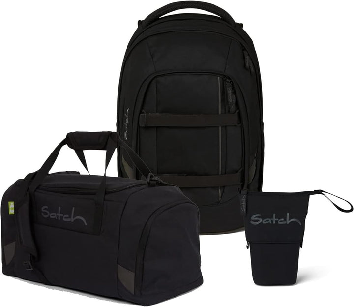 satch Pack Pencil Slider Edition Schulrucksack Set 3tlg. mit Sporttasche (Blackjack), Blackjack