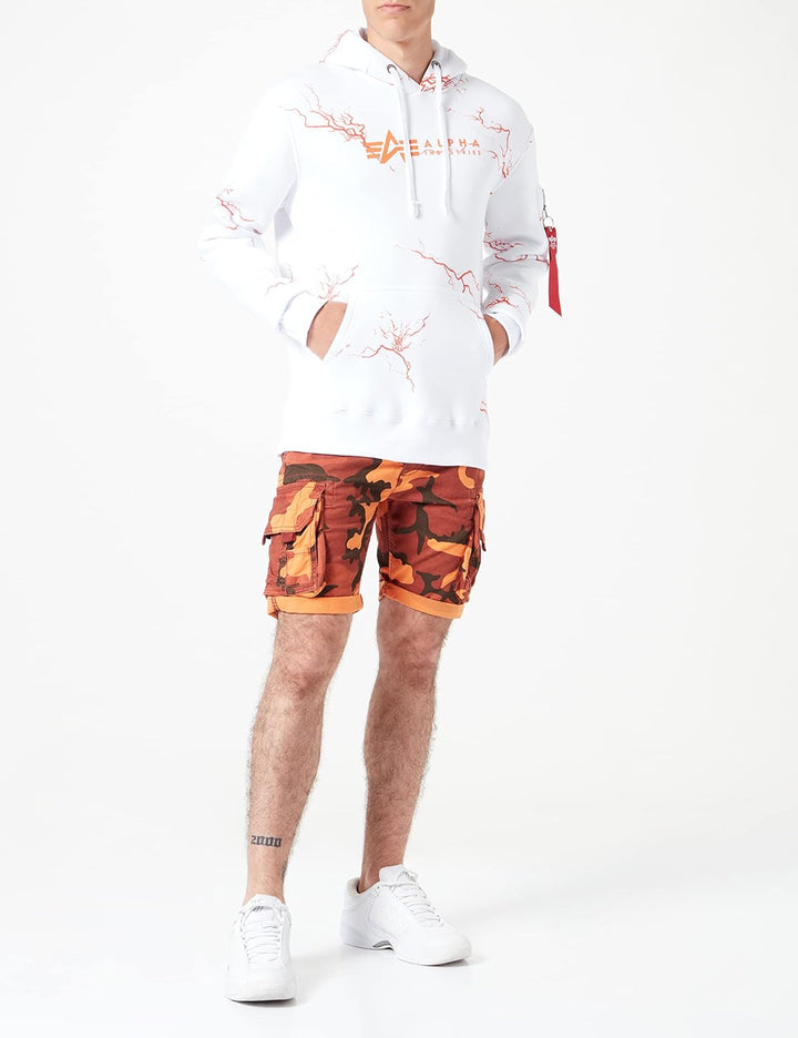 Alpha Industries Herren Lightning AOP Hoody Kapuzensweat für Herren Kapuzenpullover (1er Pack) M Whi