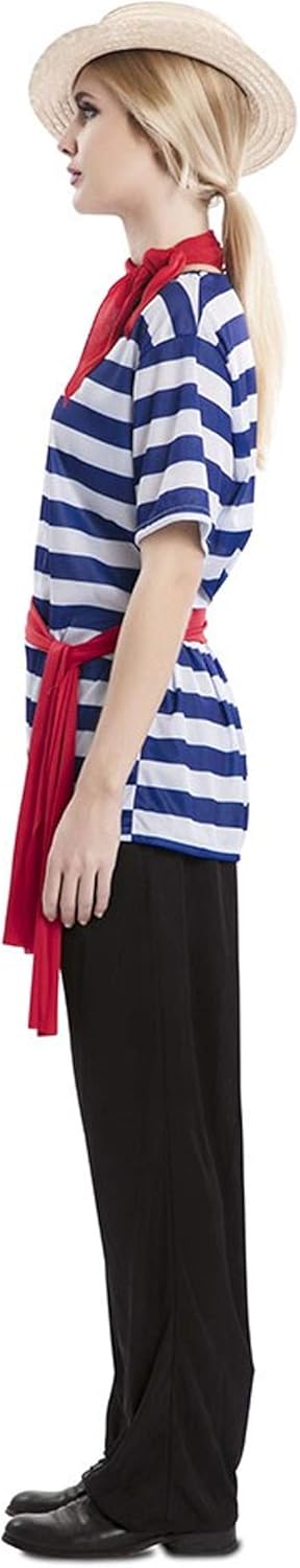 KULTFAKTOR GmbH Gondolier-Kostüm für Herren Faschingskostüm schwarz-blau-rot - S