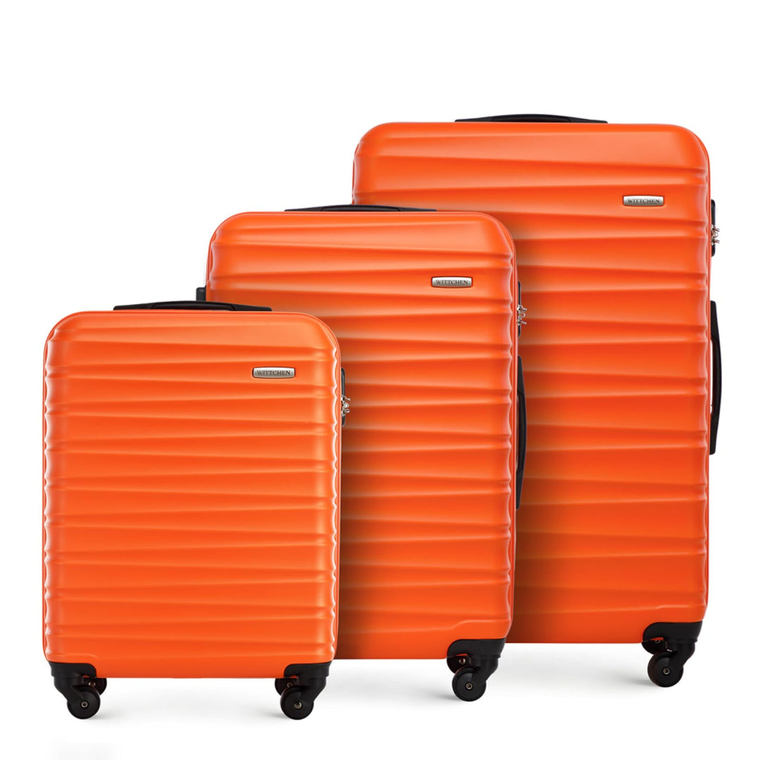 WITTCHEN Reisekoffer 3er Koffer-Set Rollkoffer Trolley Handgepäck Hartschale aus ABS mit 4 Spinner-R