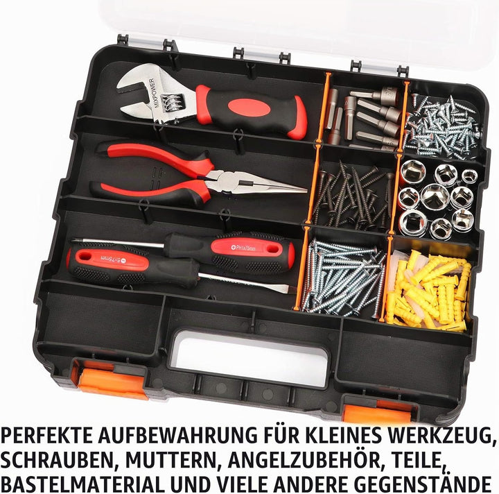 MIXPOWER 34-Compartments Double Sided Organizer with Impact Resistant Polymer and Customized Removab