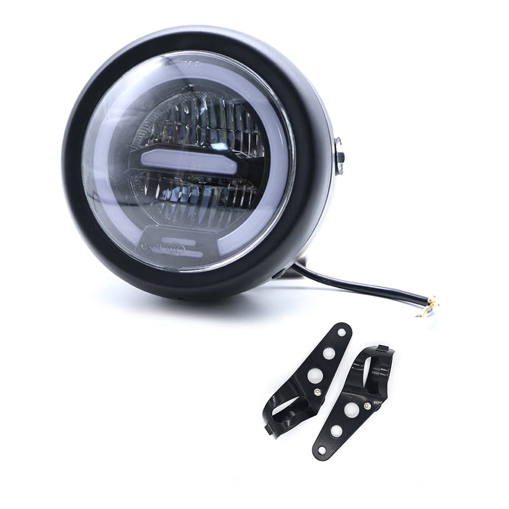 Motorrad LED Frontscheinwerfer, 6,5 Zoll Universal Scheinwerfer Distanz Licht mit Halterung zur Über