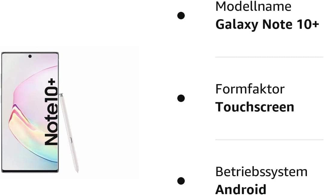 SAMSUNG Galaxy Galaxy Note 10+ 6,8 Zoll 256 GB Aura White Entsperrt weiss 256 GB, Entsperrt weiss 25