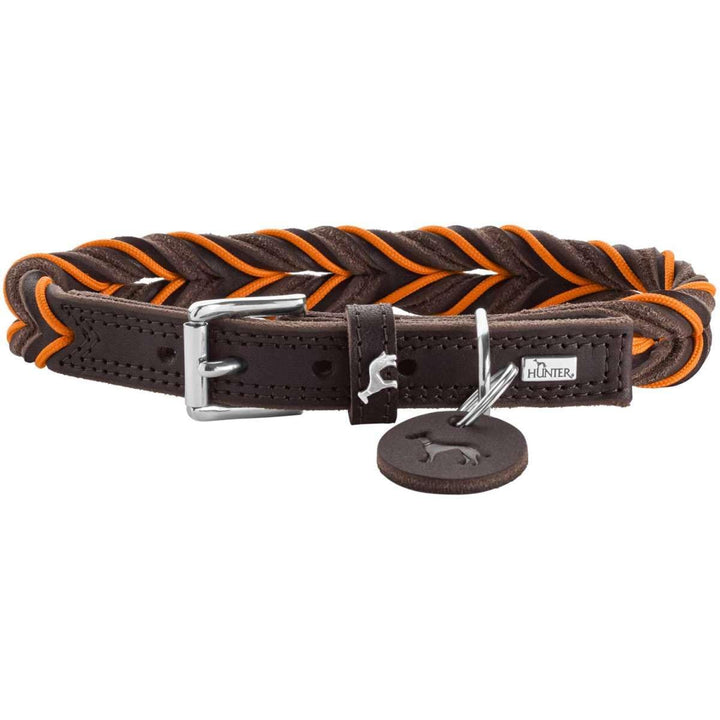 HUNTER Halsband Solid Education Cord Farbe Dunkelbraun/orange, Grösse 60 60 dunkelbraun/orange, 60 d