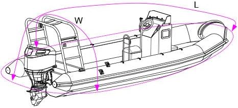 Oceansouth Rib Boat Cover (Storage) (Länge 8.8m - 9.1m)