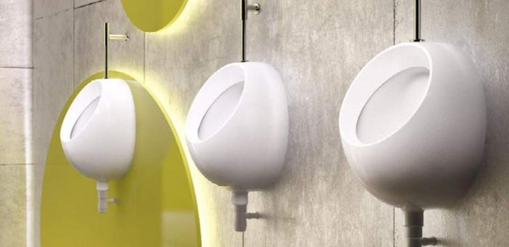 VBChome- Set: Urinal Zulauf Oben Weiss Modern Hochwertig Keramik Pinkelbecken senkrecht Pissoir Pico