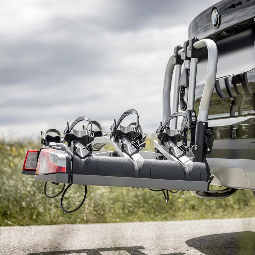 Atera 022701 PKW Fahrradträger Strada Evo 3, Auto-Kupplungsträger mit Rückleuchten - für 3 Fahrräder