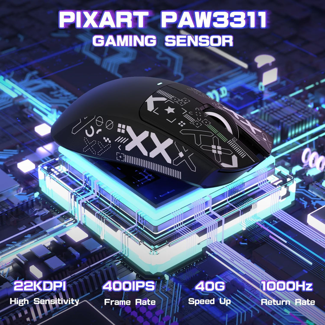 MAMBASNAKE X ATTACK SHARK X11SE Kabellose Gaming-Maus,22000 DPI,PixArt PAW3311 Sensor,BT/2,4 G/kabel